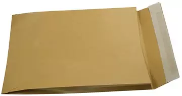 Een Gallery enveloppen met balg ft 250 x 350 x 40 mm, stripsluiting, bruine kraft, doos van 250 stuks koop je bij ShopXPress