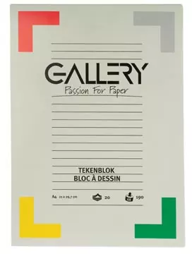 Een Gallery tekenblok ft 21 x 29,7 cm (A4), extra zwaar houtvrij papier, 190 g/m², blok van 20 vel koop je bij ShopXPress