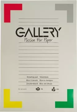 Een Gallery tekenblok, houtvrij papier, 120 g/m²,ft 29,7 x 42 cm (A3), blok van 24 vel koop je bij ShopXPress