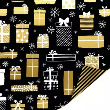 Een Geschenkpapier Holiday zwart/goud, 30 cm x 100 m koop je bij ShopXPress