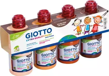 Een Giotto Extra Quality Skin Tones plakkaatverf, 250 ml, pak van 4 flesjes koop je bij ShopXPress