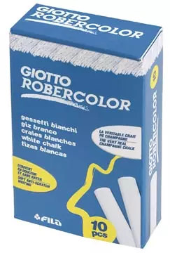 Een Giotto krijt Robercolor wit, doos met 10 krijtjes koop je bij ShopXPress