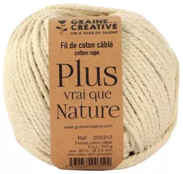 Een Graine Créative Macramé touw, ft 2,5 mm x 50 m, ecru koop je bij ShopXPress