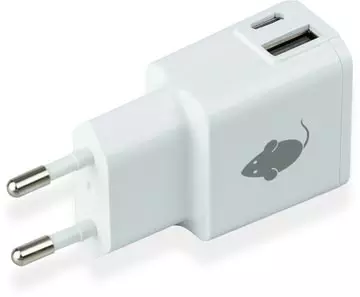 Een Greenmouse Dual oplader 1 x USB-A en 1 x USB-C, wit koop je bij ShopXPress