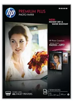 Een HP Premium Plus fotopapier ft A4, 300 g, pak van 20 vel, semi-glanzend koop je bij ShopXPress