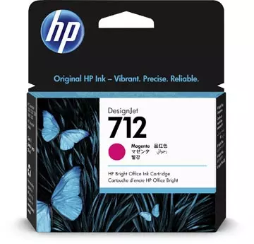 Een HP inktcartridge 712, 29 ml, OEM 3ED68A, magenta koop je bij ShopXPress