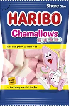 Een Haribo Chamallows Speckies, zakje van 175 g koop je bij ShopXPress