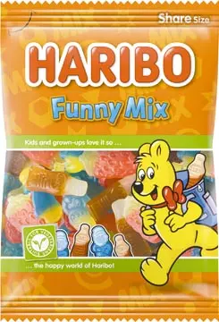 Een Haribo snoep funny-mix, zak van 185 g koop je bij ShopXPress