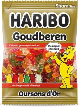 Een Haribo snoep goud beertjes, zak van 185 g koop je bij ShopXPress