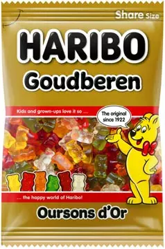 Een Haribo snoep goudbeertjes, zak van 250 g koop je bij ShopXPress