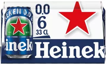 Een Heineken bier, alcoholvrij, blik van 33 cl, pak van 6 stuks koop je bij ShopXPress