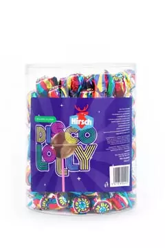 Een Hirsch Disco Lolly, 100 stuks, pot van 1,2 kg koop je bij ShopXPress