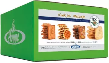 Een Hoppe Koekjes Melange, doos van 1690 g, ca 178 stuks koop je bij ShopXPress