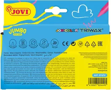 Een Jovi waskrijt Triwax Jumbo Easy Grip 12 stuks koop je bij ShopXPress