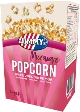 Een Jimmy's Popcorn Microwave, zoet, doos van 3 x 90 g koop je bij ShopXPress