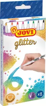 Een Jovi viltstift Glitter, kartonnen etui van 8 stuks koop je bij ShopXPress