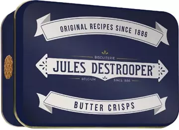 Een Jules Destrooper boterwafels, metalen doos van 75 g koop je bij ShopXPress