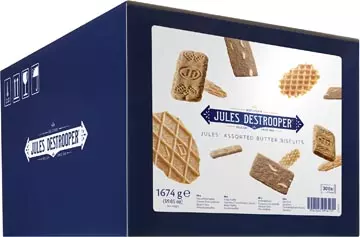 Een Jules Destrooper koekjes, Jules' Assorted Butter Biscuits, doos van 300 stuks koop je bij ShopXPress