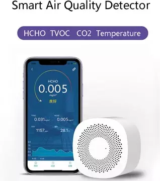 Een Kokoon Air Protect mini luchtkwaliteitmeter, Bluetooth connectie koop je bij ShopXPress