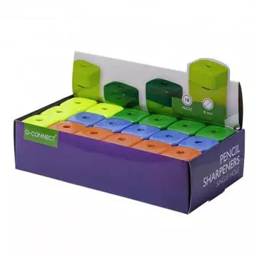 Een Q-CONNECT potloodslijper 1 gaats geassorteerde kleuren koop je bij ShopXPress