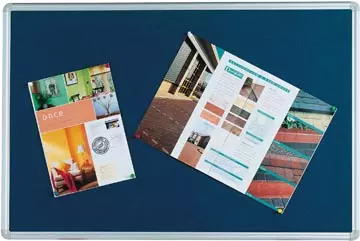 Een Q-CONNECT textielbord met aluminium frame 90 x 60 cm blauw koop je bij ShopXPress