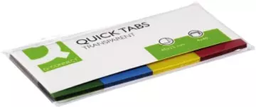 Een Q-CONNECT Quick Tabs, ft 25 x 45 mm, 4 x 40 tabs, geassorteerde kleuren koop je bij ShopXPress