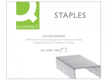 Een Q-CONNECT nietjes 24-6, verzinkt doosje van 1000 stuks koop je bij ShopXPress