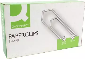 Een Q-CONNECT papierklemmen, 32 mm, doos van 100 stuks koop je bij ShopXPress
