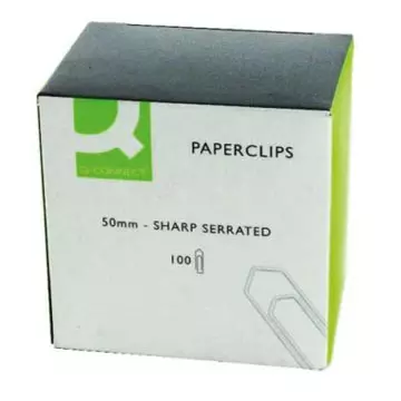 Een Q-CONNECT papierklemmen, 50 mm, doos van 100 stuks koop je bij ShopXPress