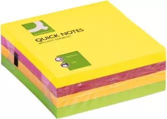 Een Q-CONNECT Quick Notes, ft 76 x 76 mm, 320 vel, geassorteerde neonkleuren koop je bij ShopXPress