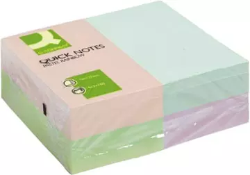 Een Q-CONNECT Quick Notes, ft 76 x 127 mm, 100 vel, pak van 12 blokken in pastelkleuren koop je bij ShopXPress