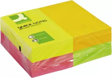 Een Q-CONNECT Quick Notes, ft 76 x 127 mm, 80 vel, pak van 12 blokken in 4 neonkleuren koop je bij ShopXPress