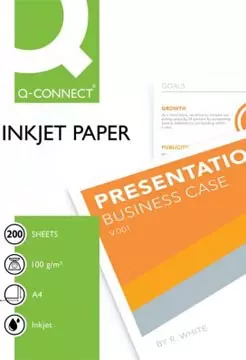 Een Q-CONNECT inkjet papier, ft A4, 100 g, pak van 200 vel, wit koop je bij ShopXPress