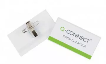 Een Q-CONNECT badge met combiklem 90 x 54 mm koop je bij ShopXPress