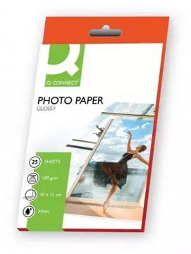 Een Q-CONNECT fotopapier, ft 10 x 15 cm, 180 g, pak van 25 vel koop je bij ShopXPress