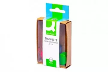 Een Q-CONNECT magneten 20 mm geassorteerde kleuren doos van 6 stuks koop je bij ShopXPress