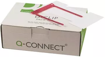 Een Q-CONNECT archiefbinder D-clip, doos van 100 stuks, rood koop je bij ShopXPress