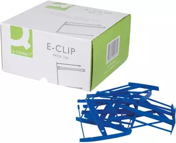 Een Q-CONNECT archiefbinder E-clip, doos van 100 stuks, blauw koop je bij ShopXPress