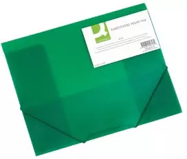 Een Q-CONNECT elastomap, A4, 3 kleppen en elastieken, transparant PP, groen koop je bij ShopXPress