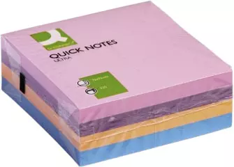 Een Q-CONNECT Quick Notes, ft 76 x 76 mm, 320 vel, geassorteerde kleuren koop je bij ShopXPress