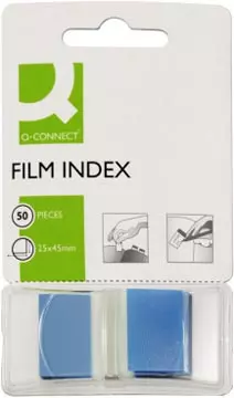 Een Q-CONNECT index, ft 25 x 45 mm, 50 tabs, blauw koop je bij ShopXPress