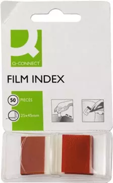 Een Q-CONNECT index, ft 25 x 45 mm, 50 tabs, rood koop je bij ShopXPress