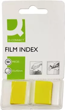 Een Q-CONNECT index, ft 25 x 45 mm, 50 tabs, geel koop je bij ShopXPress