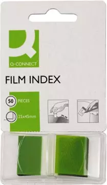 Een Q-CONNECT index, ft 25 x 45 mm, 50 tabs, groen koop je bij ShopXPress