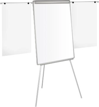 Een Q-CONNECT flipchart, magnetisch, met 2 uitschuifbare papierhouders, grijs koop je bij Supplierz BV