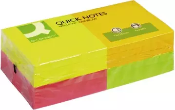 Een Q-CONNECT Quick Notes, ft 76 x 76 mm, 80 vel, pak van 12 blokken in 4 neonkleuren koop je bij ShopXPress