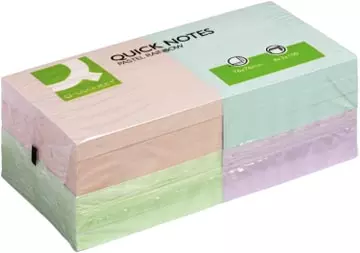 Een Q-CONNECT Quick Notes, ft 76 x 76 mm, 100 vel, pak van 12 blokken in pastelkleuren koop je bij ShopXPress