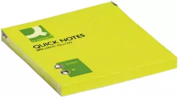 Een Q-CONNECT Quick Notes, ft 76 x 76 mm, 80 vel, neongeel koop je bij ShopXPress