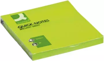 Een Q-CONNECT Quick Notes, ft 76 x 76 mm, 80 vel, neongroen koop je bij ShopXPress