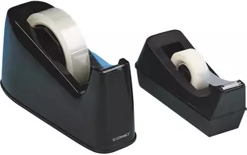 Een Q-CONNECT plakbandafroller, voor rollen 25 mm x 66 m, zwart koop je bij ShopXPress